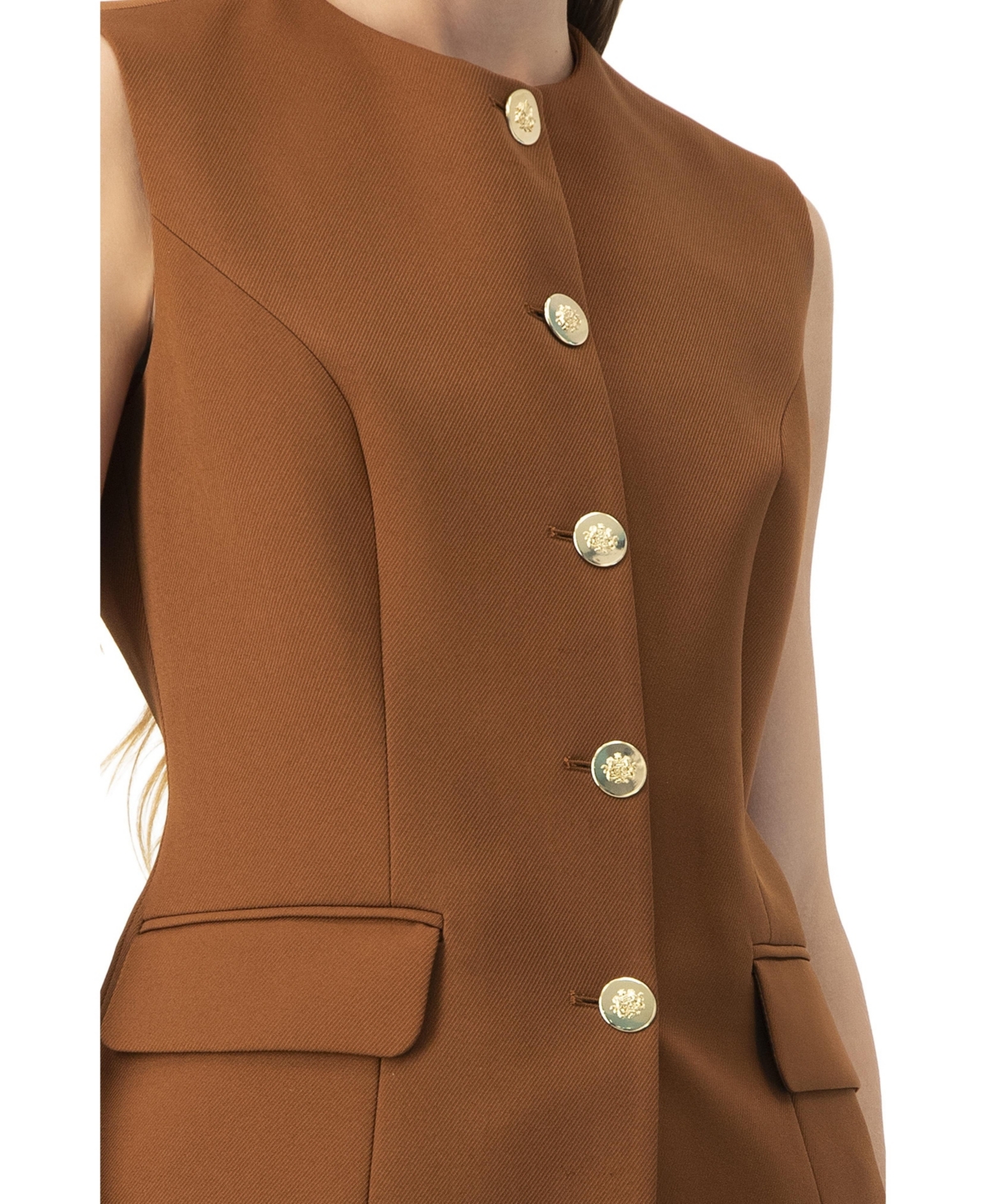 Ivonne Women's Solid Vest with Pockets