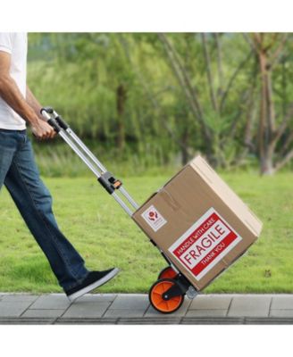 Folding Hand Truck, 309 lb Capacity, Aluminum Convertible Hand Truck & Dolly, Telescoping Handle, PP+TPR Wheels, Lightweight Cart