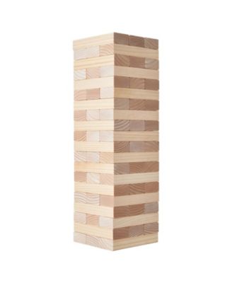 Giant Wooden Tumbling Tower Game with Domino Blocks and Storage Bag