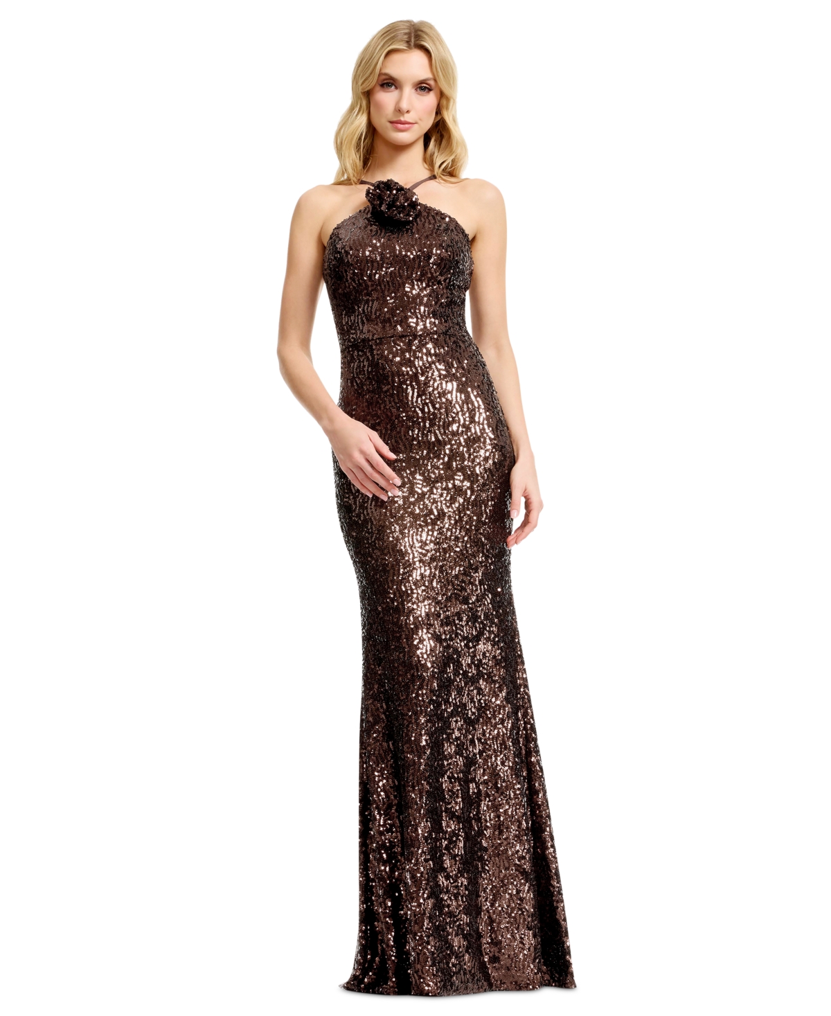 Dress the Population Women's Halter Neck Mermaid Gown