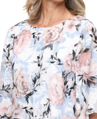 Petite Printed Burno Boat Neck Top