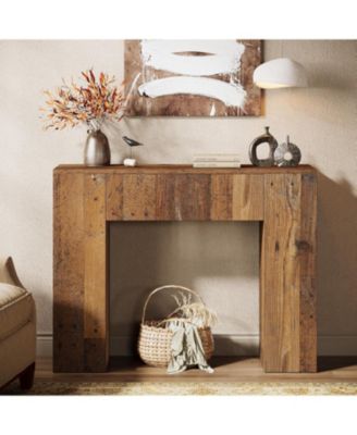 39" Wooden Farmhouse Console Table with Drawer for Entryway, Living Room, or Hallway