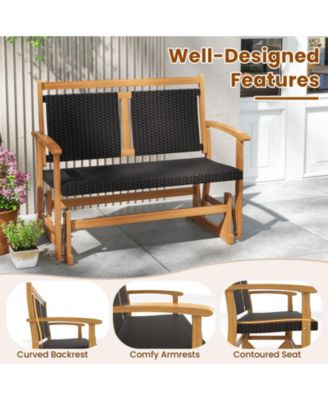 Patio Loveseat with Curved Armrests for Outdoor Seating