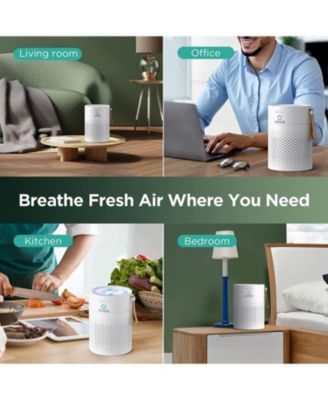 Air Purifiers for Bedroom Home,for Desktop Office Car Pets with USB, Night Light,Remove Smoke, Dust, Odors, Pollen