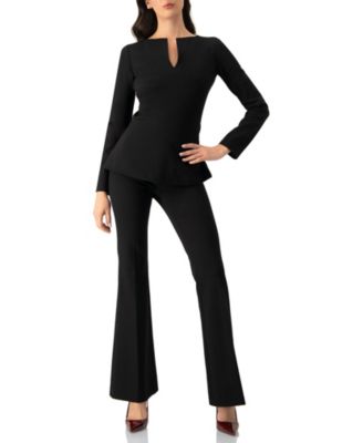 Women's Straight Blouse with Back Zipper