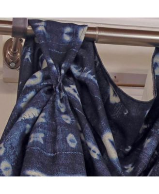 Pulsar 3-S Victory 100% Cotton Tab Top Swag Window Curtain 54" x 25" Navy