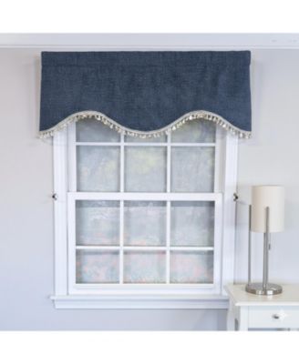 Flanel Cornice 100% Cotton Rod Pocket Lined  Window Valance 50" x 17" Navy