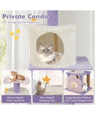 31.5"Tall Multi-Level Cat Tree in Purple