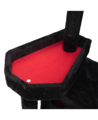 64.2" Tall Cat Tower with Coffin Bed,Condo in Black