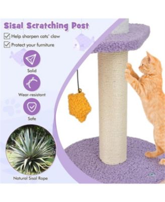 66" Tall Multi-level Cat Tower with Scratching Posts in Purple