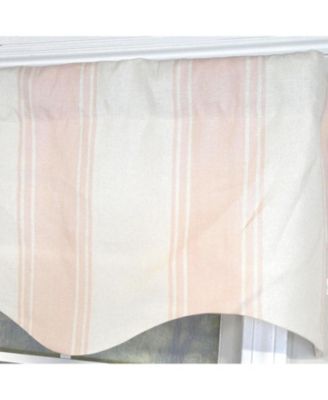 Faded Stripe Regal 100% Cotton Rod Pocket Lined  Window Valance 50" x 17" Pink