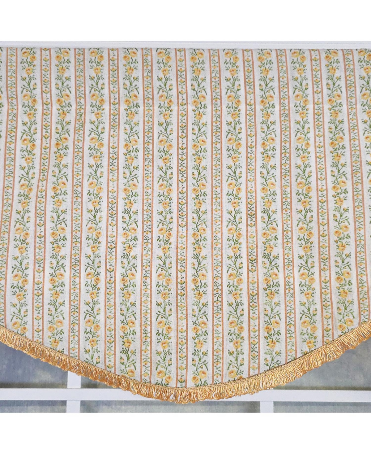 Rlf Home Rosalinda Cornice 100% Cotton Rod Pocket Lined Window Valance 50" x 17" Yellow