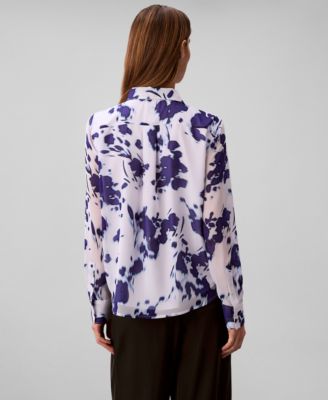 Women's Printed Relaxed Button-Down Shirt