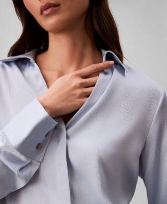 Women's Hammered Fitted Collared Shirt