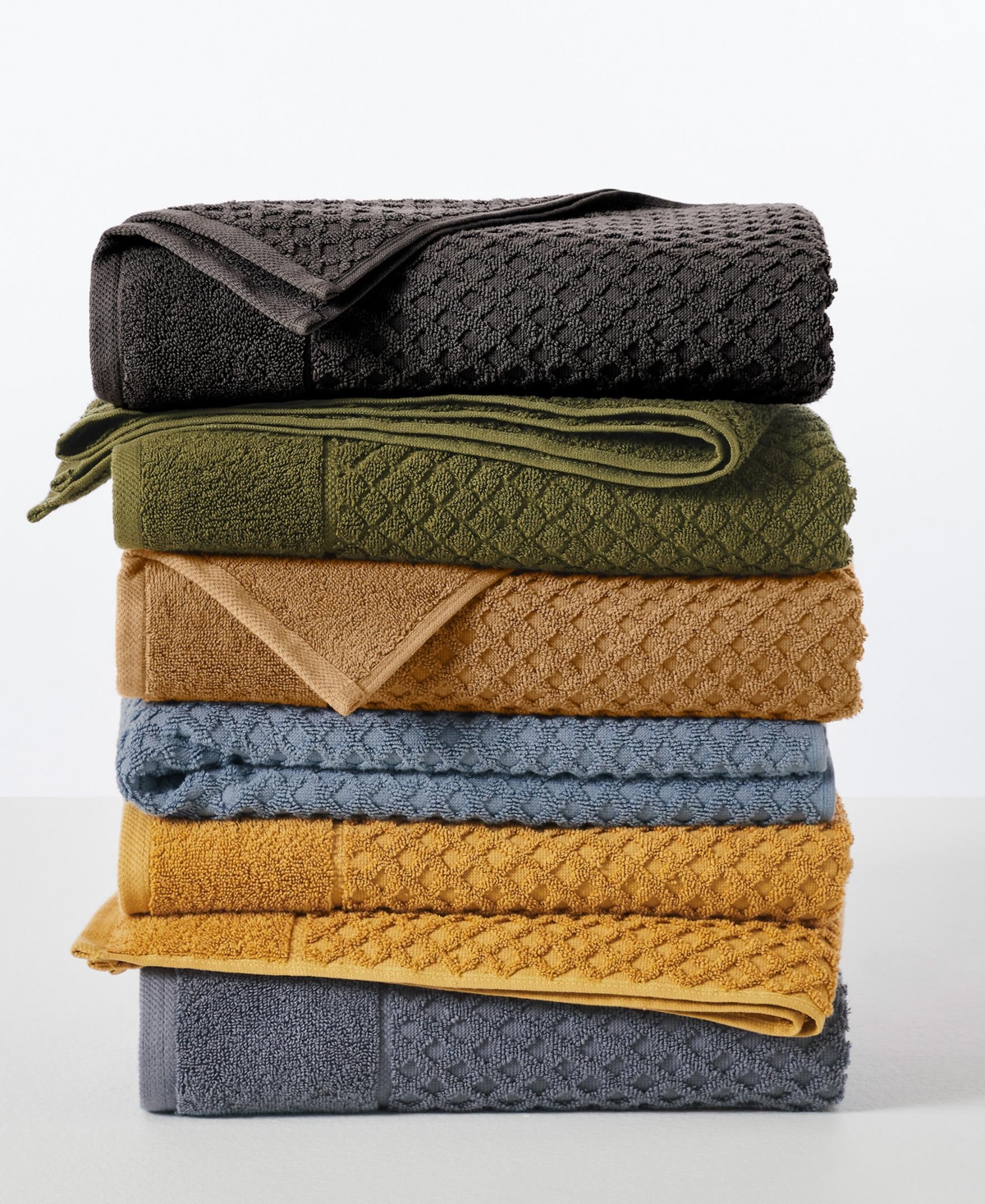 Linery & Co. Quick-Drying Cotton Diamond Waffle Textured 2-Piece Bath Sheet Set