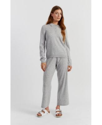 Women's Wool-Cashmere Knit Polo Sweater