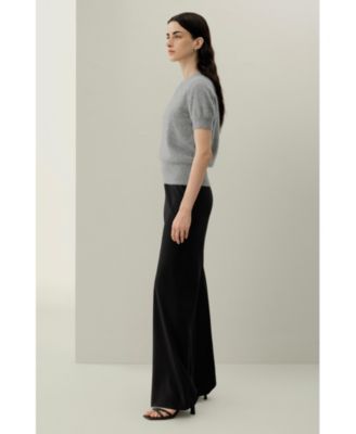 Women's Brushed Cashmere Short-Sleeve Sweater