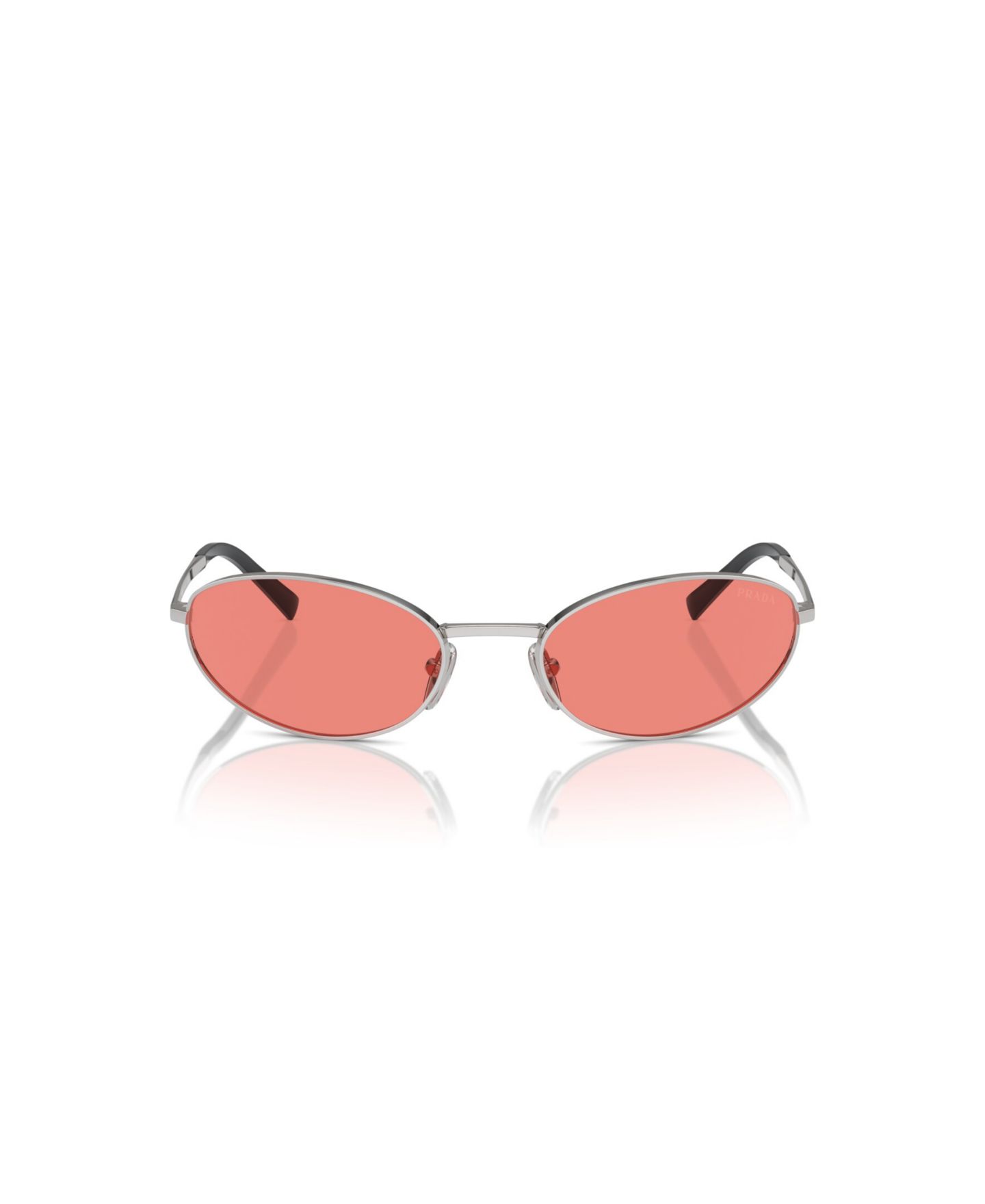 Женские солнцезащитные очки PRADA Oval Sunglasses, PR A59S, цвет: Серебряный — фото 2