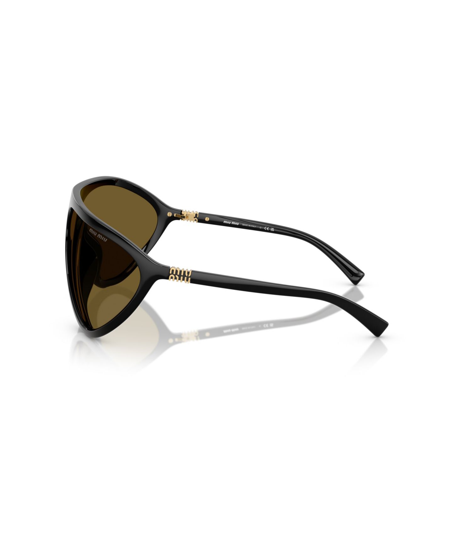 Женские солнцезащитные очки MIU MIU Geometric Sunglasses, MU A01S, цвет: Чёрный — фото 3