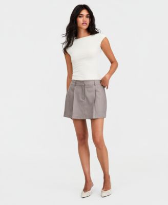 Women's Pleated Suiting Mini Skort