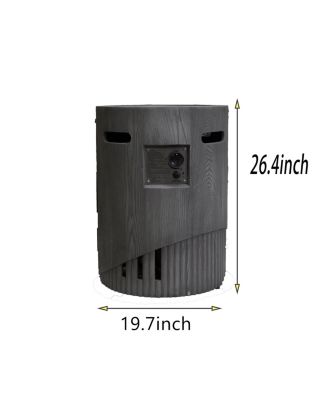 20 Inch Round Outdoor Gas Fire Pit with 32000 BTU Burner and Lava Rocks