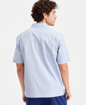 Men's Lucas Cotton Poplin Striped Camp Shirt