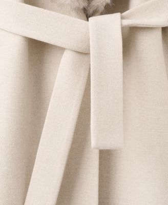 Women's Fur Collar Manteco Wool Coat