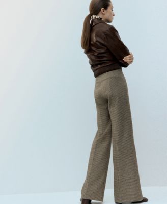 Women's Houndstooth Wool-Blend Pants