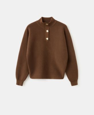 Women's Jewel Buttons Turtleneck Sweater