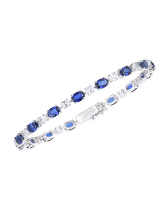 Lab-Grown Sapphire (8.5 ct. t.w.) and White Sapphire (3.25 ct. t.w.) Bracelet in Sterling Silver (Also Available in Ruby)