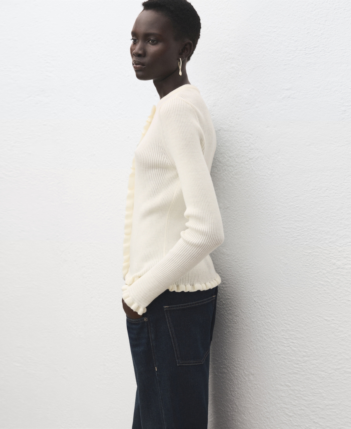 Mango Women's Scalloped Edges Cardigan