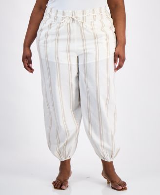 Trendy Plus Size Striped Jogger Pants