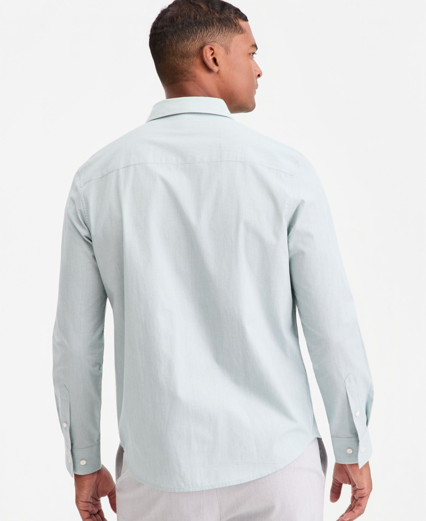 Мужская рубашка Alfani Aflani Luke Cotton Long-Sleeve Button, цвет: Состаренный шалфейный — фото 4