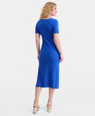 Women's Crewneck Wrap Tie Dress