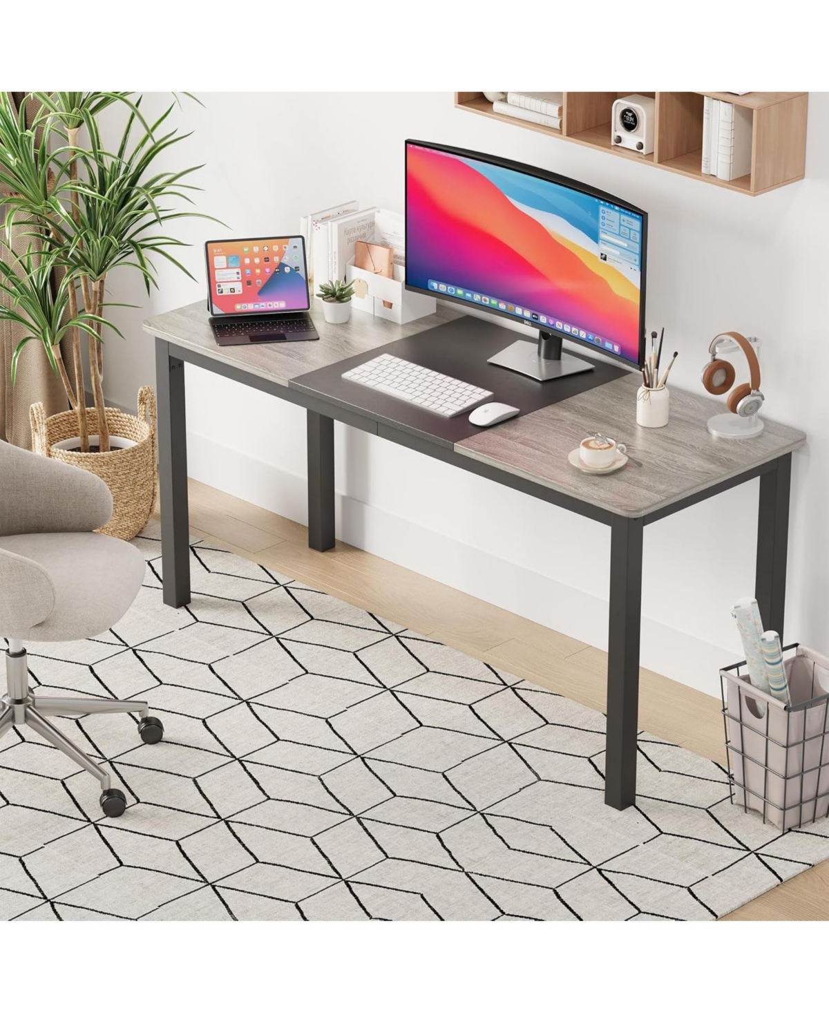 Gaomon Kitchen Table Dining Table for 4-6 People 63 inch Long Wooden Rectangular Kitchen Table