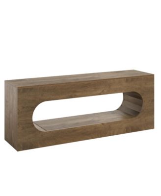 63" TV Stand for TVs up to 65 Inches, Entertainment Center with Large Open Storage, Rustic Natural TV Console