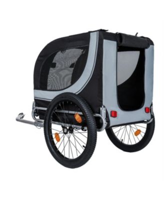  Large Folding Bike Trailer for Dogs with 100LB Capacity in Grey