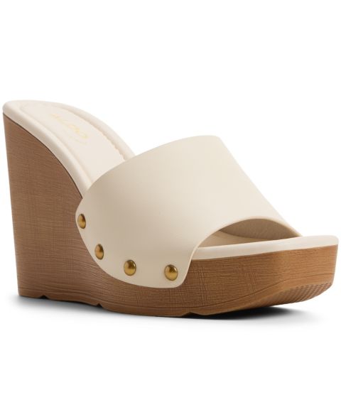 Женские сандалии ALDO Grounded Slip-On Wedge, цвет: Белый гладкий