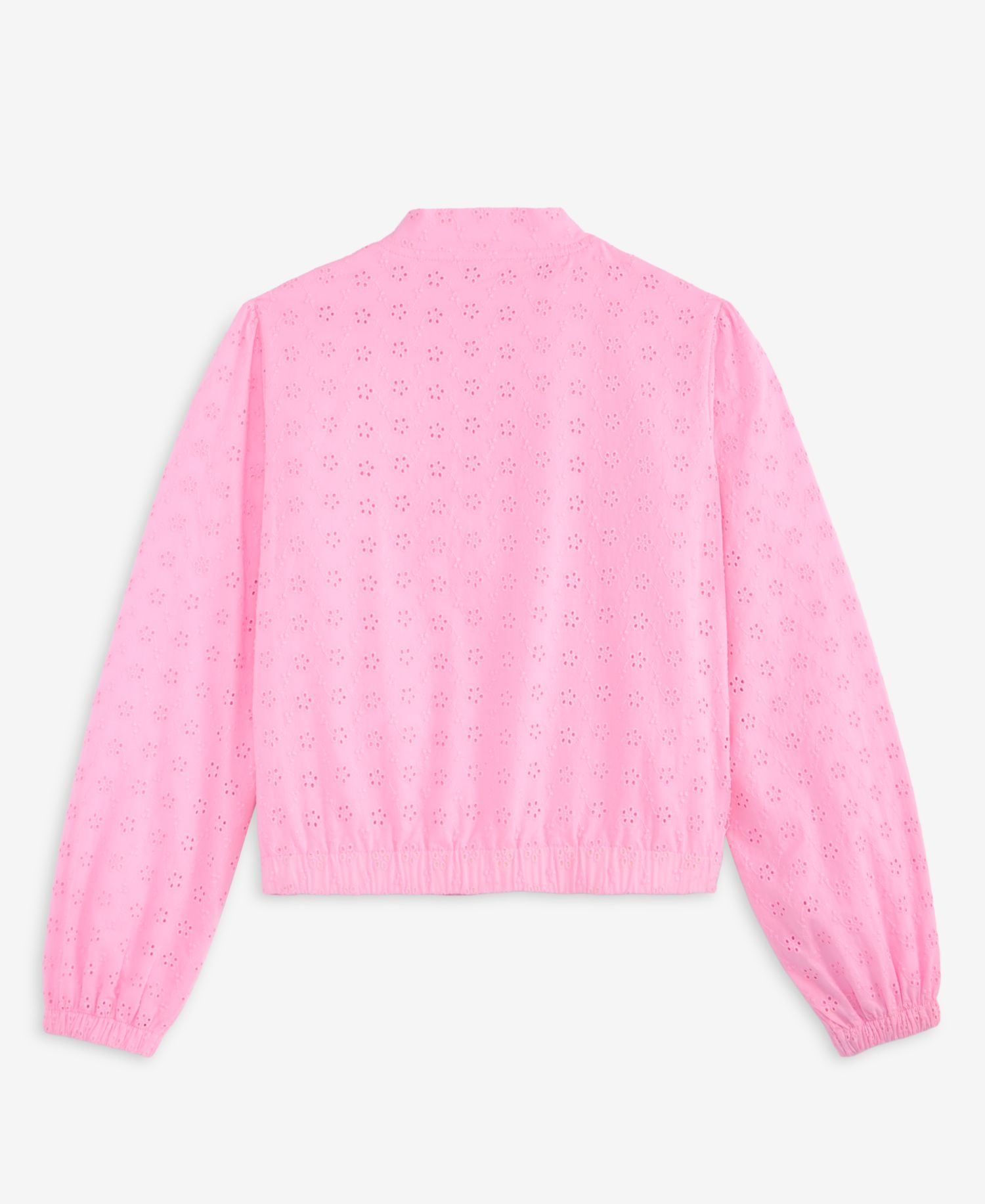 Girls' 5-20 Cotton Eyelet Bomber Jacket