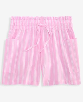 Girls' XS-XL Striped Woven Shorts