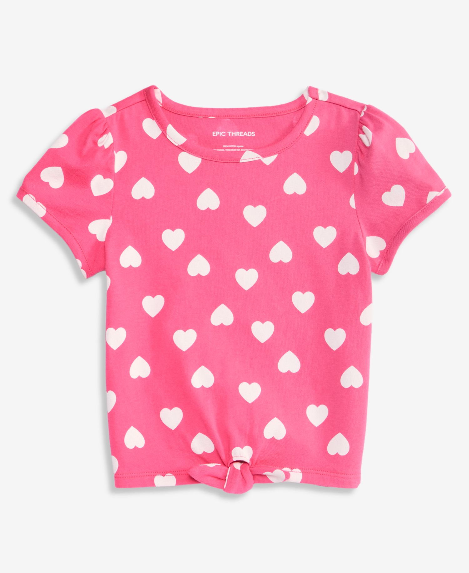 Girls' 12M-5T Heart Tie T-Shirt