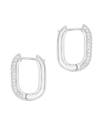 Cubic Zirconia Hinged Hoop Earring