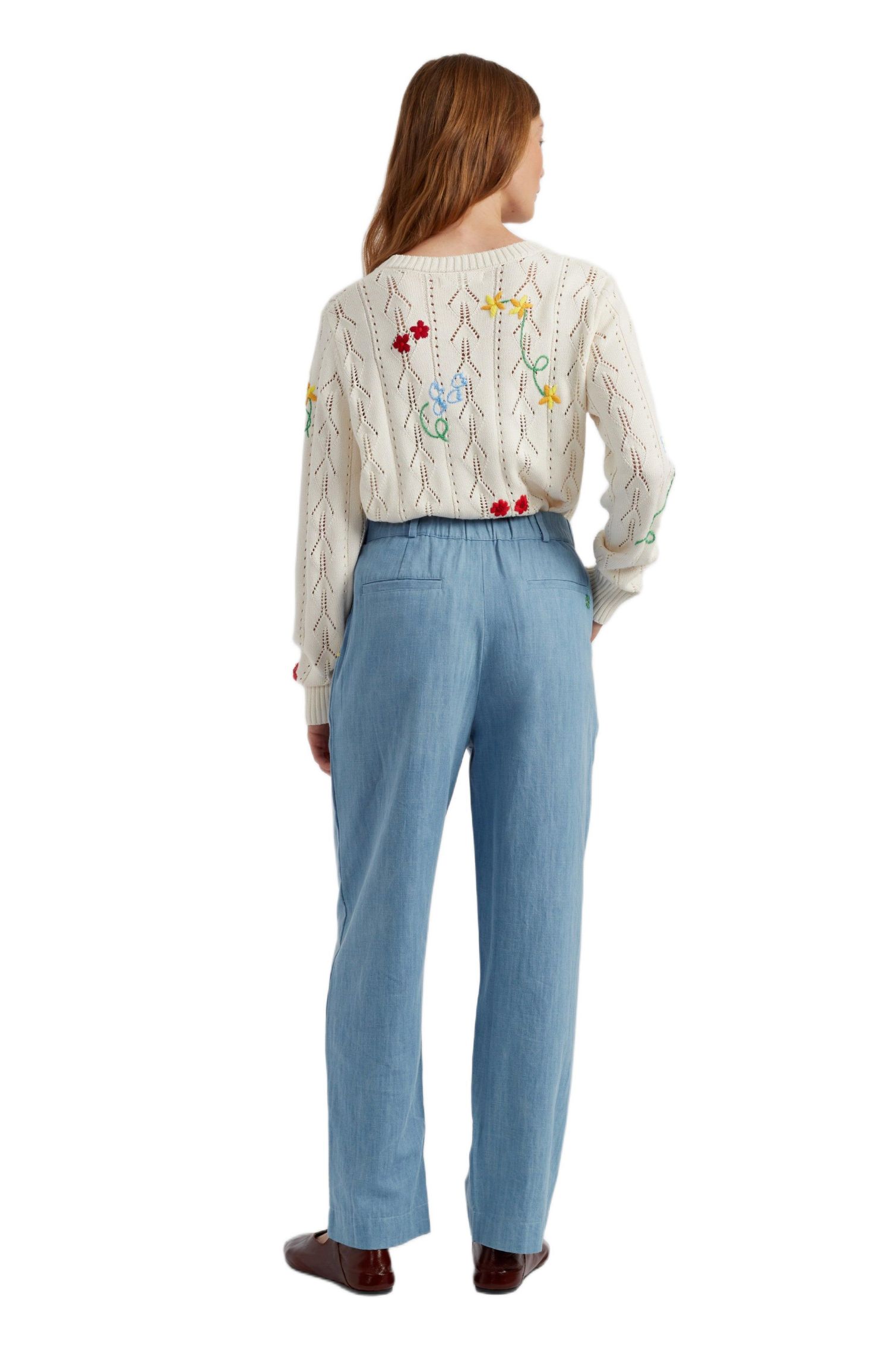 Women's Chinti and Parker Chambray Daisy Pants