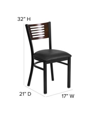 Decorative Slat Back Metal Restaurant Dining Chair