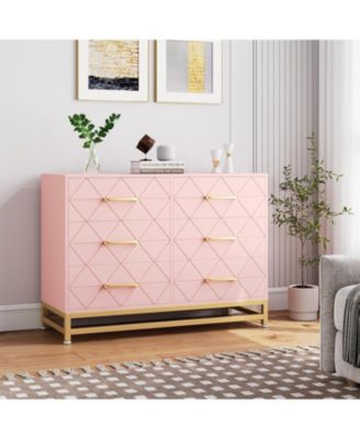 Large Capacity 6-Drawer Wooden Bedroom Dresser Freestanding Storage Organizer