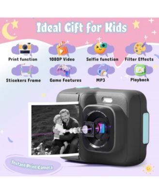 Kids Instant Print Camera, 1080P Digital Camera with 32GB SD Card & 3 Paper Rolls. Christmas Birthday Gift