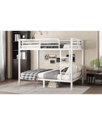 Metal Full Over Full Bunk Bed, Space-Saving