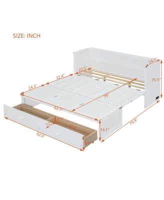 Queen Size Murphy Bed with USB Port and a Large Drawer