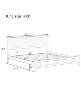 Solid Wood King Platform Bed