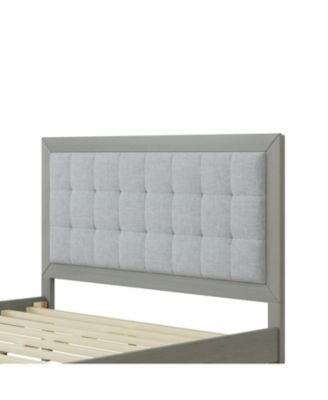 Solid Wood Platform Headboard Queen Bed